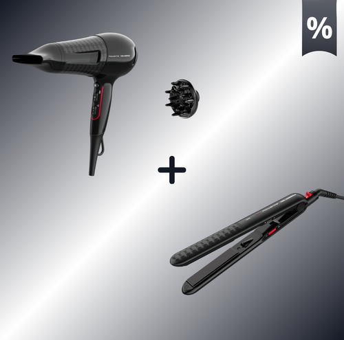 Combo Προσφορά | Rowenta x KARL LAGERFELD Powerline Σεσουάρ Μαλλιών CV591L & Rowenta x KARL LAGERFELD Optiliss Ισιωτική Μαλλιών SF323L