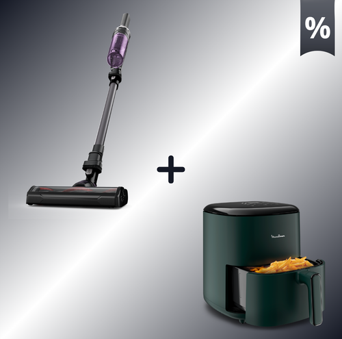 Combo Προσφορά | Rowenta X-Nano Επαναφορτιζόμενη Σκούπα Stick RH1128 & Moulinex Easy Fry Max Φριτέζα Αέρος Forest 5L EZ2453