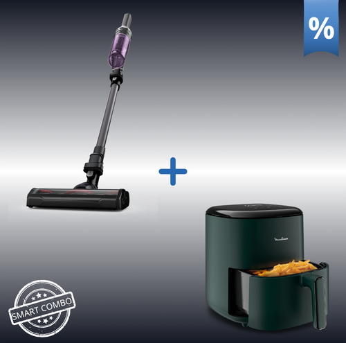 Combo Προσφορά | Rowenta X-Nano Επαναφορτιζόμενη Σκούπα Stick RH1128 & Moulinex Easy Fry Max Φριτέζα Αέρος Forest 5L EZ2453