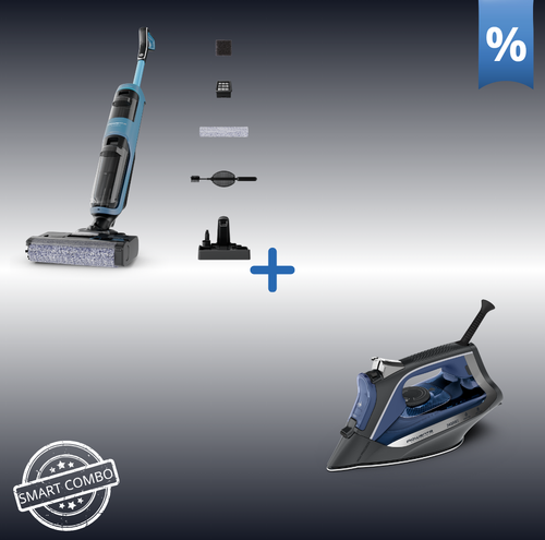 Combo Προσφορά | Rowenta X-Clean 2 Επαναφορτιζόμενη Σκούπα Stick Wet & Dry GZ2271 & Rowenta Access Steam Σίδερο Ατμού DW4301