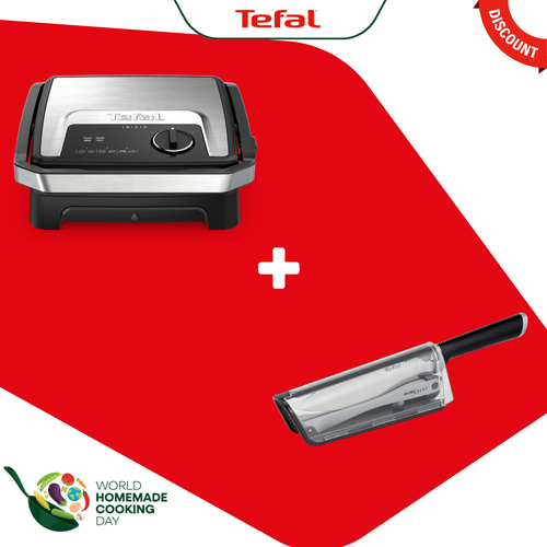COMBO ΠΡΟΣΦΟΡΑ | Tefal Inicio Adjust Τοστιέρα Και Ψηστιέρα 2000 W GC272D & Tefal Ever Sharp Μαχαίρι Με Ακονιστήρι 16,5εκ. K25690