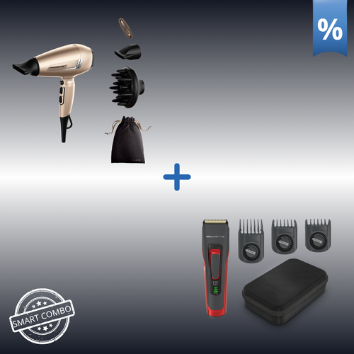 SELF-CARE SET | Rowenta Pro Expert Σεσουάρ μαλλιών CV8861 & Rowenta Advancer Κουρευτική Μηχανή TN5221