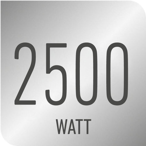 Ισχύς 2500W για γρήγορη προθέρμανση