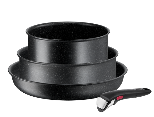 Tefal Ingenio Black Stone Σετ 3 αντικολλητικά σκεύη και αποσπώμενο χερούλι L3999202