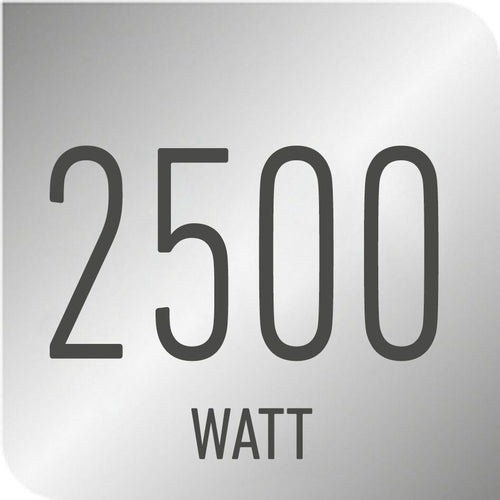 Ισχύς 2500W για γρήγορη προθέρμανση
