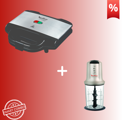 Combo Προσφορά | Moulinex UltraCompact Τοστιέρα SM156D & Moulinex Multi Moulinette XXL Πολυκόπτης Multi AT718A