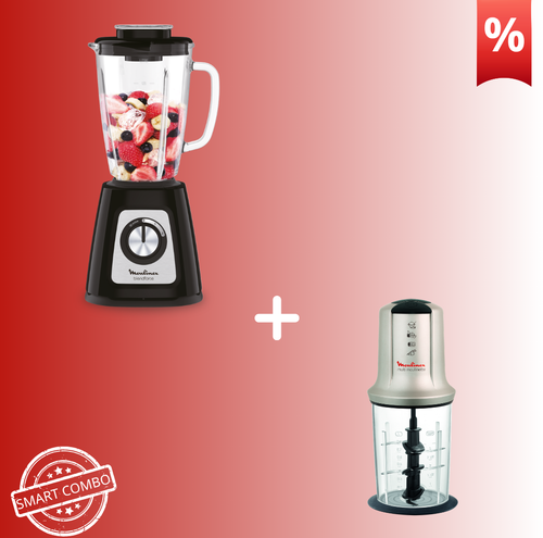 Combo Προσφορά | Moulinex BlendForce 2 Μπλέντερ LM4358 & Moulinex Multi Moulinette XXL Πολυκόπτης Multi AT718A
