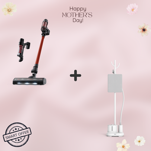 Caregiver GIFT SET | Rowenta X-pert 7.60 Επαναφορτιζόμενη Σκούπα Stick RH6A73 Animal & Tefal Origin Home Σύστημα Ατμού IT3280