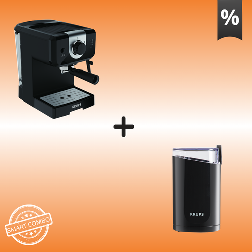 MORNING ESSENTIALS SET | Krups Meca Opio Μηχανή Espresso XP3208 & Krups Fast Touch Μύλος Καφέ F20342