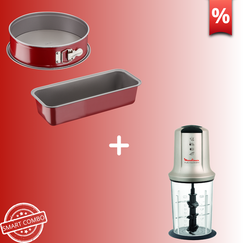 Combo Προσφορά | Tefal Delibake Φόρμα Κέικ 30εκ J1640114 & Tefal Delibake Στρογγυλή Φόρμα 23 εκ J1641214 & Moulinex Multi Moulinette XXL Πολυκόπτης Multi AT718A