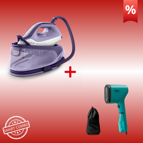Combo Προσφορά | Tefal Power Pro Compact 200 Σύστημα σιδερώματος SV6211 & Tefal Pure Pop Σύστημα Ατμού DT2024