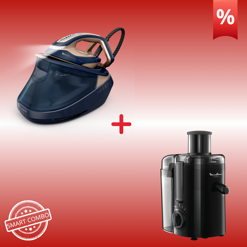 Combo Προσφορά | Tefal Pro Express Vision Max Σύστημα Σιδερώματος GV9910 & Moulinex Frutelia+ Αποχυμωτής JU3708