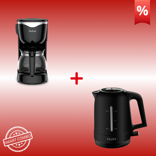 MORNING ESSENTIALS SET | Tefal Good Value Καφετιέρα Φίλτρου 6ΦΛ CM3408 & Krups Ηλεκτρικός Βραστήρας 1.7L Μαύρος BW2448