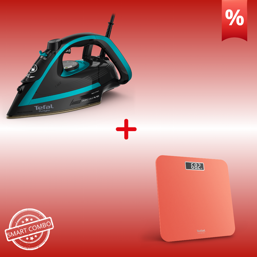 HOME CARE SET | Tefal PureGliss Σίδερο Ατμού FV8066 & Tefal Premiss Ζυγαριά Μπάνιου PP1803