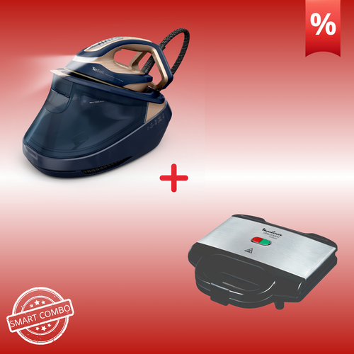 Combo Προσφορά | Tefal Pro Express Vision Max Σύστημα Σιδερώματος GV9910 & Moulinex UltraCompact Τοστιέρα SM156D
