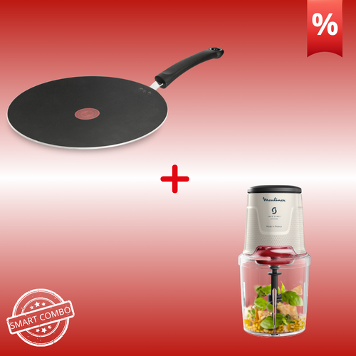 Combo Προσφορά | Tefal Tempo Flame Αντικολλητική Κρεπιέρα 36εκ C30418 & Moulinex Easy Press Πολυκόπτης Multi 600W AT740B